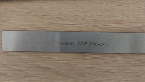 Slitting tool bits 7/8mm x 4mm x 150mm, HSSCo, Germany